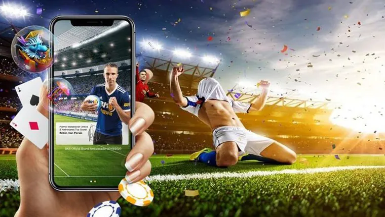 Dynamic split-screen showing live sports and a mobile betting interface